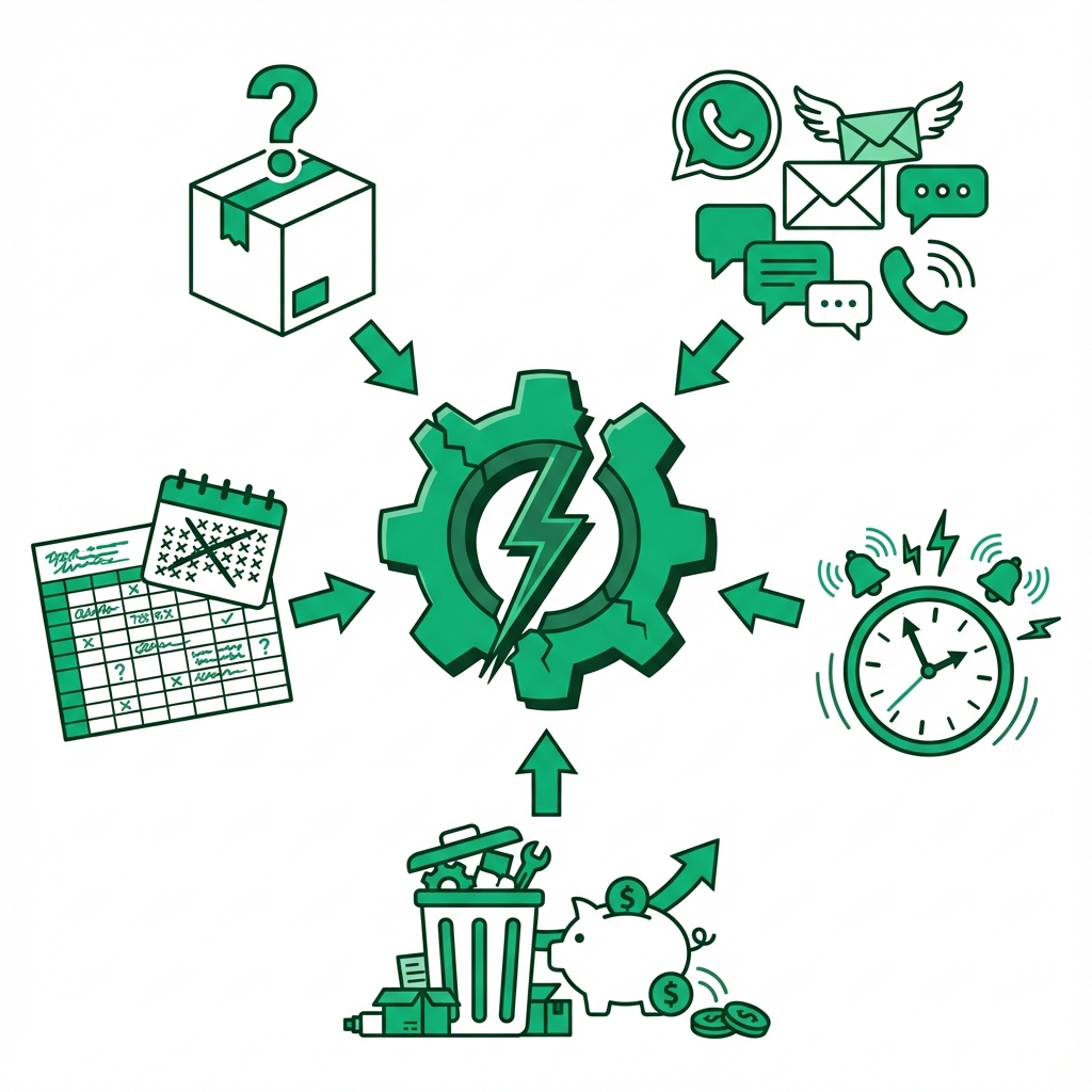 Illustration of core pain points in order management